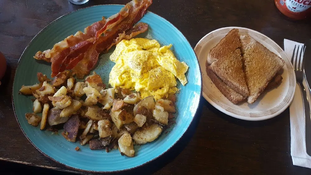 Eggs Bacon Potato and Toast