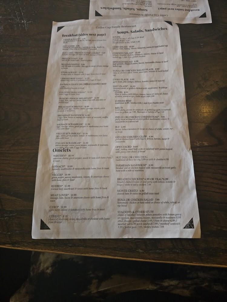 Coffee Cup Family Restaurant Menu image 4